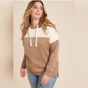 Maurices Tan and Cream Hoodie